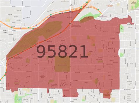 95821 Zip Code Map