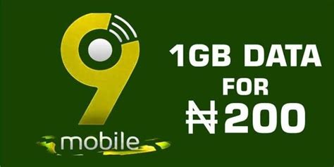 9Mobile 1 GB for N200 Data Plan and Subscription Code