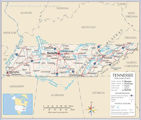 A Map Of Tennessee