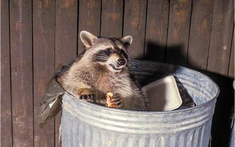 A Raccoon In A Garbage Can