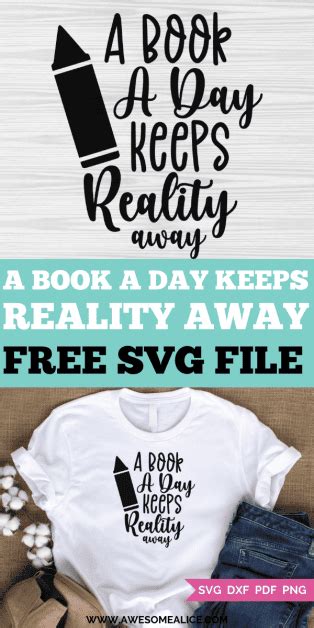 Download A Book a Day Keeps Reality Away SVG File - SVG Design Silhouette Free PSD Mockups