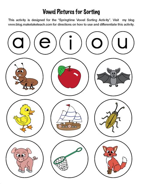A E I O U Vowels Worksheets For Kindergarten