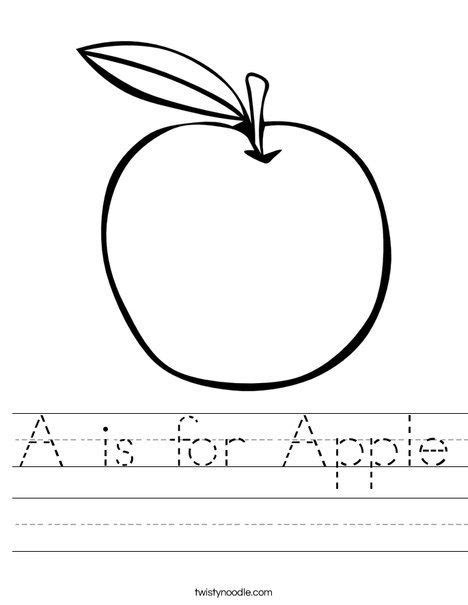 A For Apple Worksheet