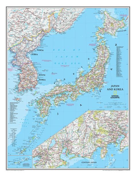 National Geographic map of Japan Korea map, Map, Japan map