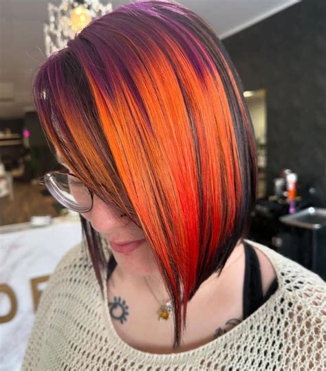 A Line Haircut With Ombre Color