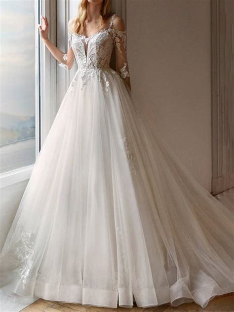 Feel Like A Fairytale Come True In Our Elegant Line Princess Tulle Wedding Dress