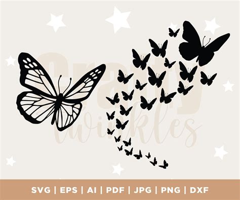 Download A Lot of Butterflies Flying Together Silhouette SVG File - SVG Design Files