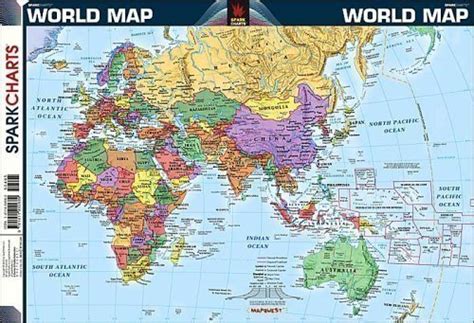 Digital Vintage Bright Colors World Map Printable Download, Vintage