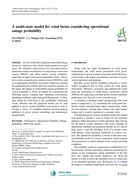 A Multi-State Model For Wind Farms Considering Operational Outage Probability