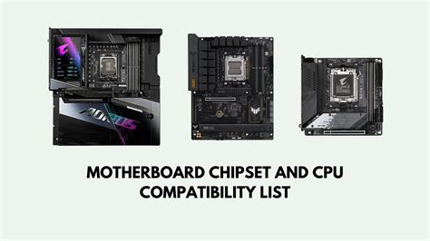 A Note on Chipset and CPU Compatibility