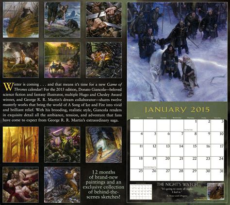 A Song Of Ice And Fire Calendar