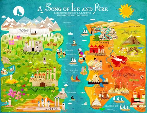 a song of ice and fire / game of thrones map by 33k7 on DeviantArt