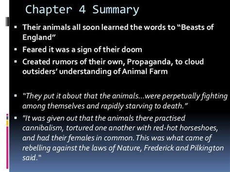 A Summary Of Animal Farm Chapter 4