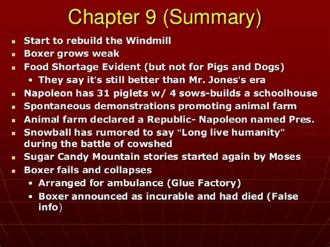 A Summary Of Animal Farm Chapter 9
