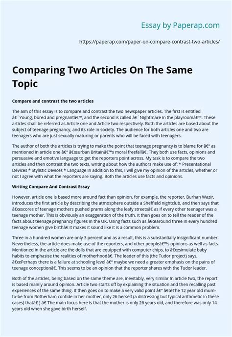 A Tale of Two Articles: Comparing Perspectives Image