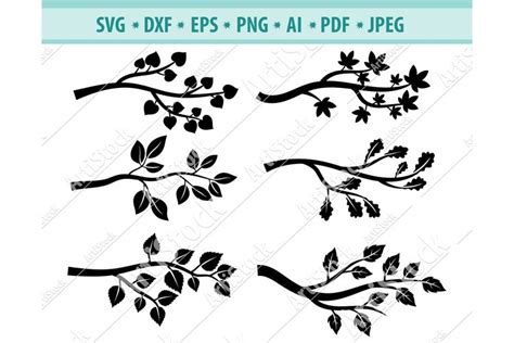 Download A Tree Branch with Leaves and a... SVG File - SVG Design Commercial Use Free PSD Mockups