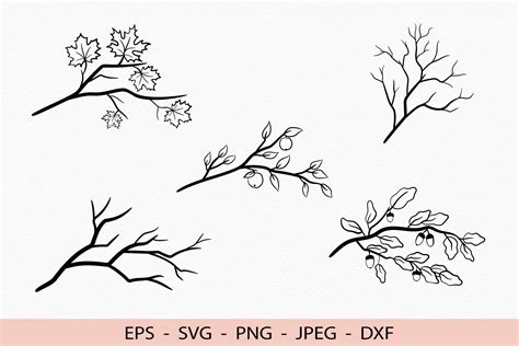 Download A Tree Branch with Leaves and a... SVG File - SVG Design Creativefabrica Free PSD Mockups
