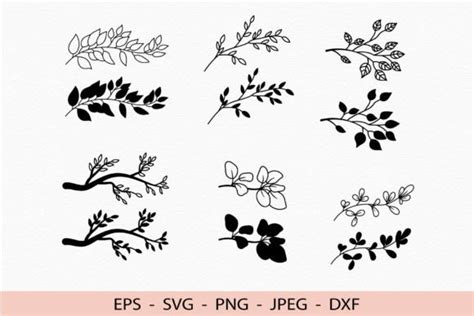 Download A Tree Branch with Leaves and a... SVG File - SVG Design Creativefabrica for Cricut