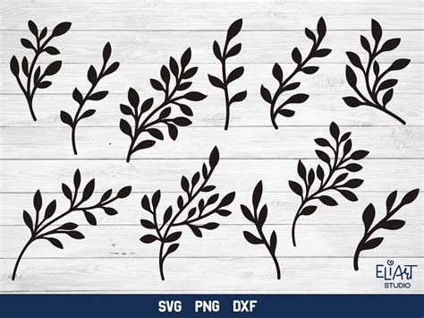 Download A Tree Branch with Leaves and a... SVG File - SVG Design Silhouette For Crafts