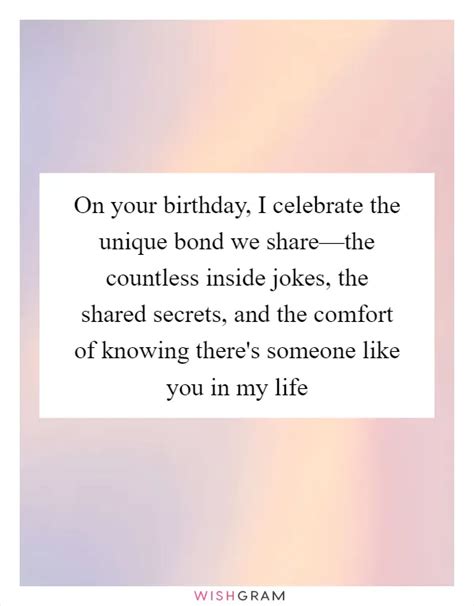 A Unique Bond and Shared Secrets