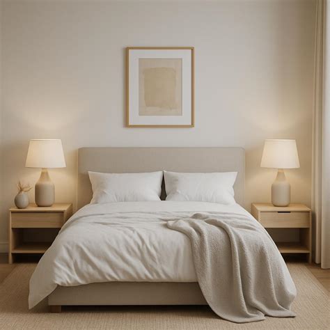 A bedroom with a combination of natural and artificial lighting