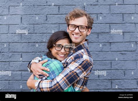 A couple embracing
