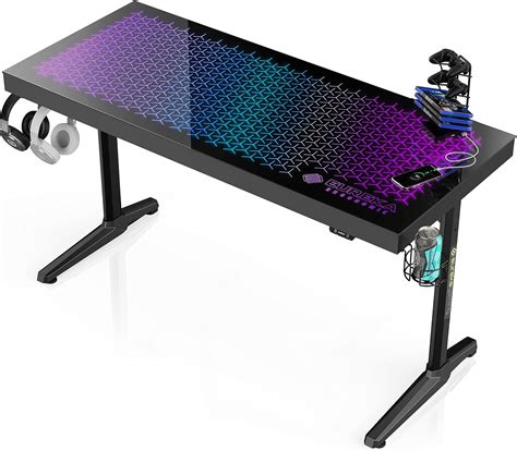 A desk with RGB lighting support