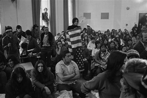A group of Native American students protesting against the Bureau of Indian Affairs in the 1970s