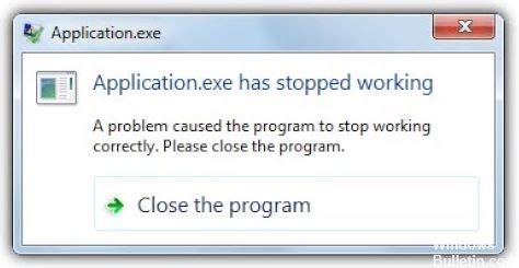 A problem caused the program to stop working correctly. Windows 