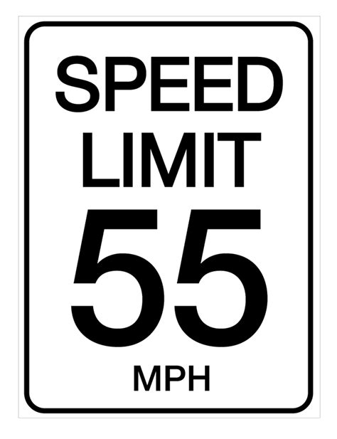 A speed limit sign indicating a maximum speed of 55 miles per hour