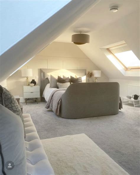 Attic bedroom with reflective surfaces