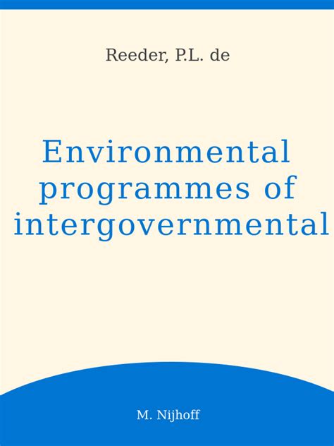 A. ENVIRONMENTAL RESEARCH PROMOTION PROGRAMMES RESEARCH PROGRAMMES