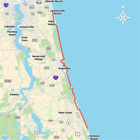 Map Of A1a In South Florida Washington Map State