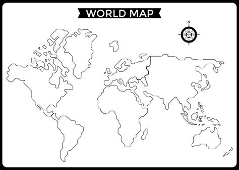 Free Printable Blank Outline Map of World [PNG & PDF]