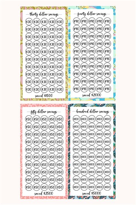 A6 Savings Challenge Free Printable