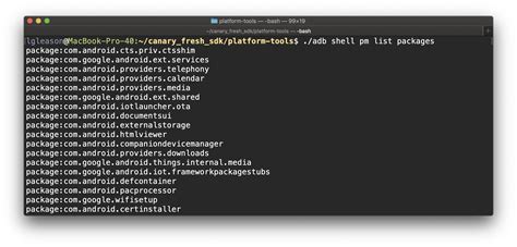 Tampilan command prompt dengan perintah ADB