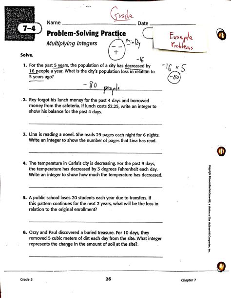 ADV HW with Examples: 7-4 Problem Solving Practice & Multiplying