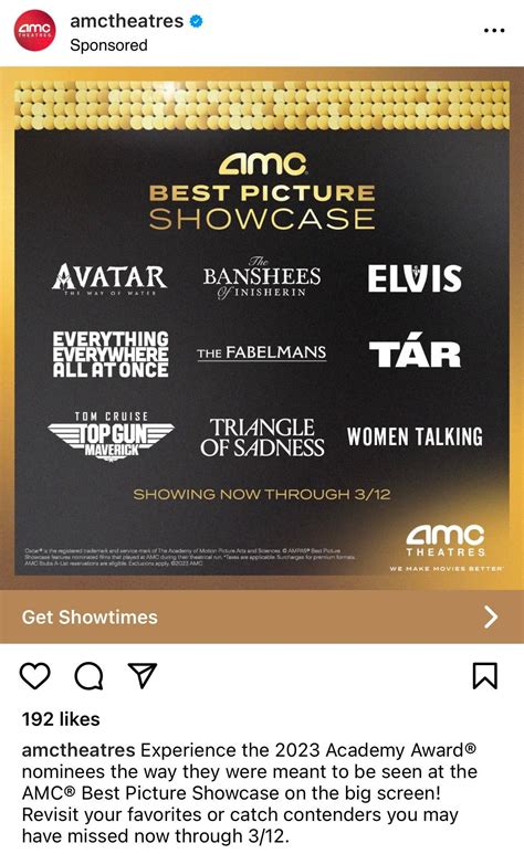 AMC Best Picture Showcase 2024 Lineup of Films