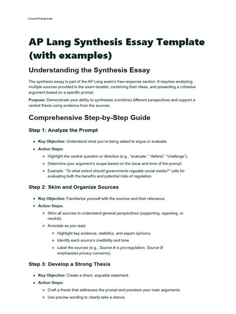 Ap Synthesis Essay Template