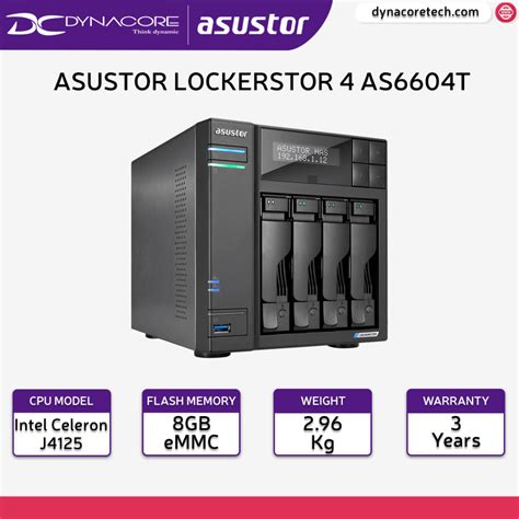 ASUSTOR LOCKERSTOR 4 AS6604T tech specs