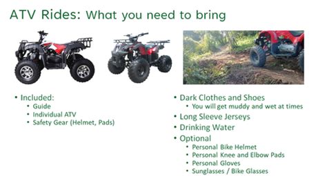 ATV packing list