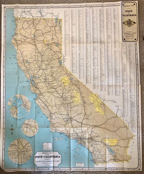 Vintage Map AAA California 1978 VGEX. Y9 eBay