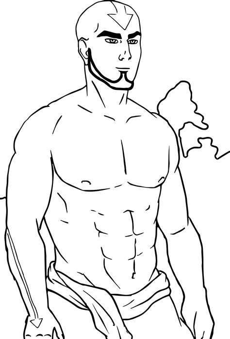Aang At Sunset Re Avatar Aang Coloring Page