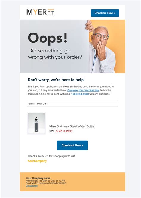 Abandoned Cart Email Template