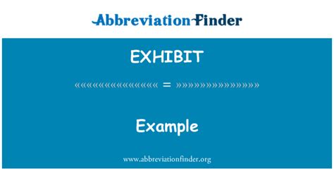 Abbreviation Of Exhibit