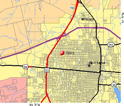 Abilene TX Zip Code Map