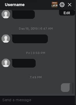 Ability to edit and delete own messages in Roblox website chat 
