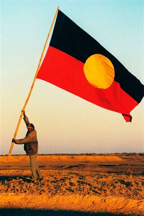 The Aboriginal flag flying in the wind