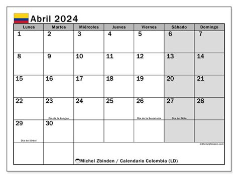 Calendario Colombia 2024 Con Días Festivos Calendariopro