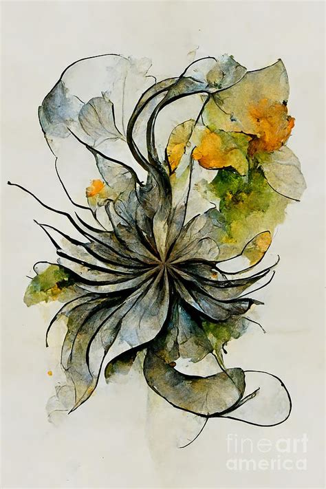 Abstract Flower Drawings